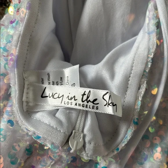 Sequin White Hoco Dress - Picture 2 of 3